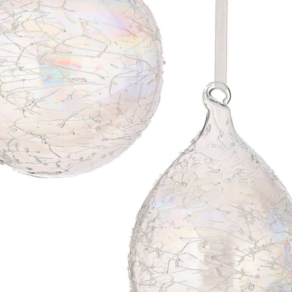 Etched Glass Iridescent Ornament (2-Styles)