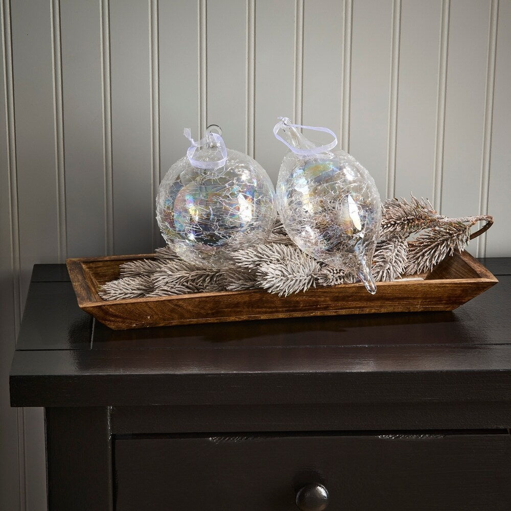 Etched Glass Iridescent Ornament (2-Styles)