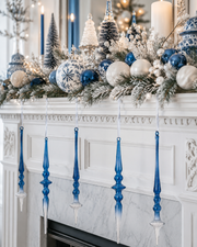 Ombre Blue Glass Finial Ornament (2-Styles)
