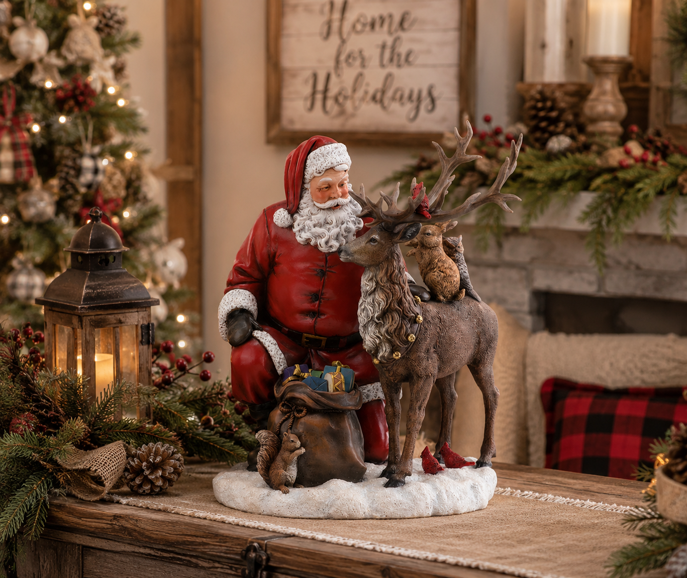 Tabletop Santa with Reindeer