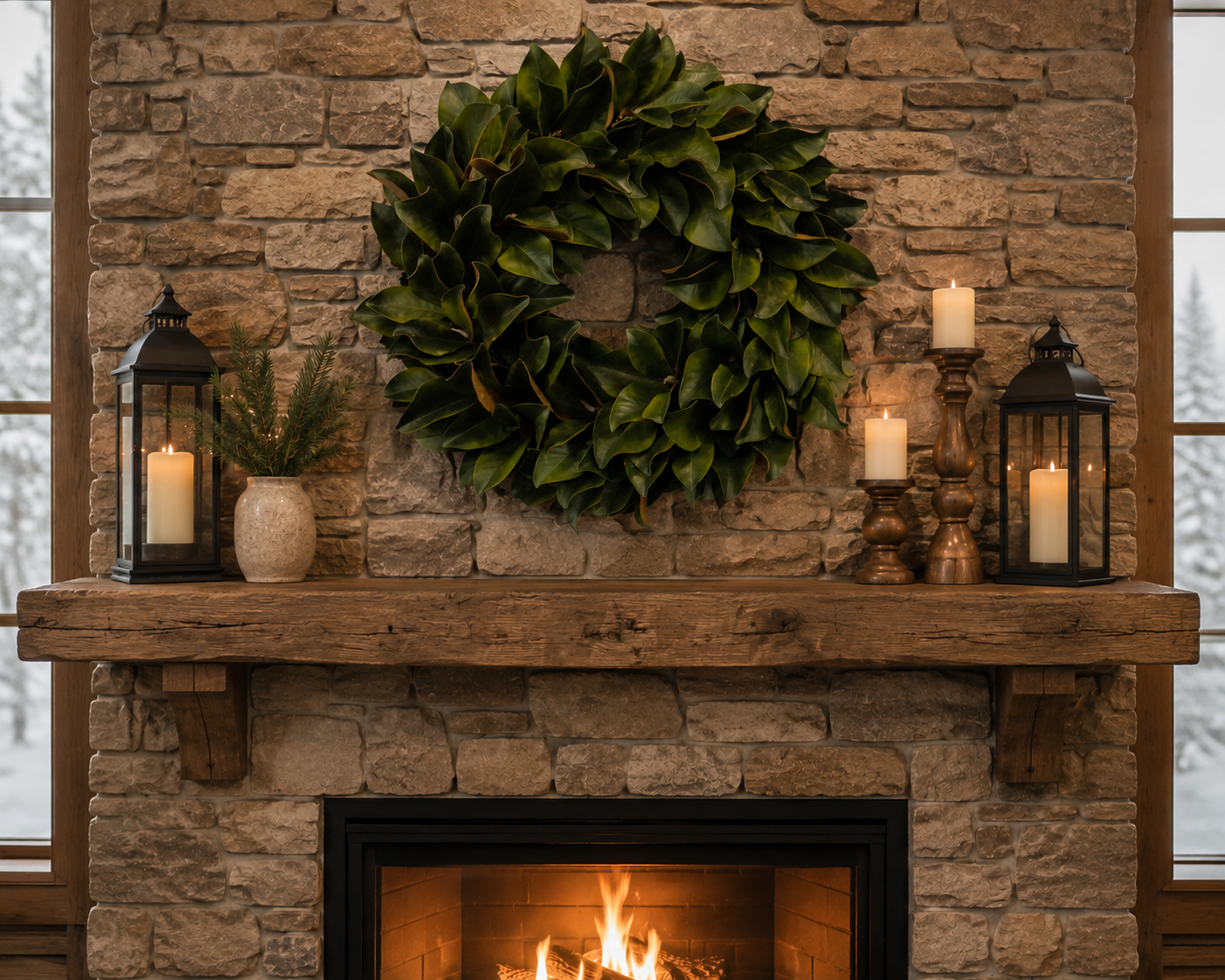 30" Magnolia Leaf Wreath