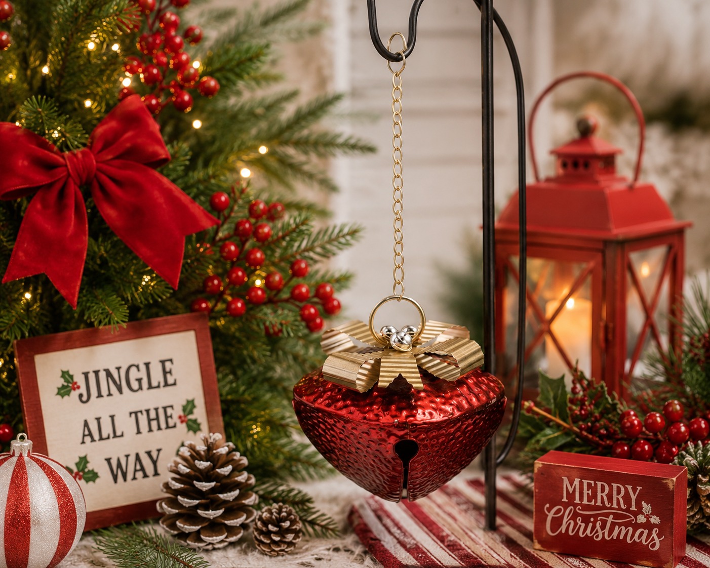 Hanging Red Christmas Jingle Bell