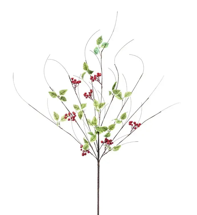 Holly Berry Twig Spray