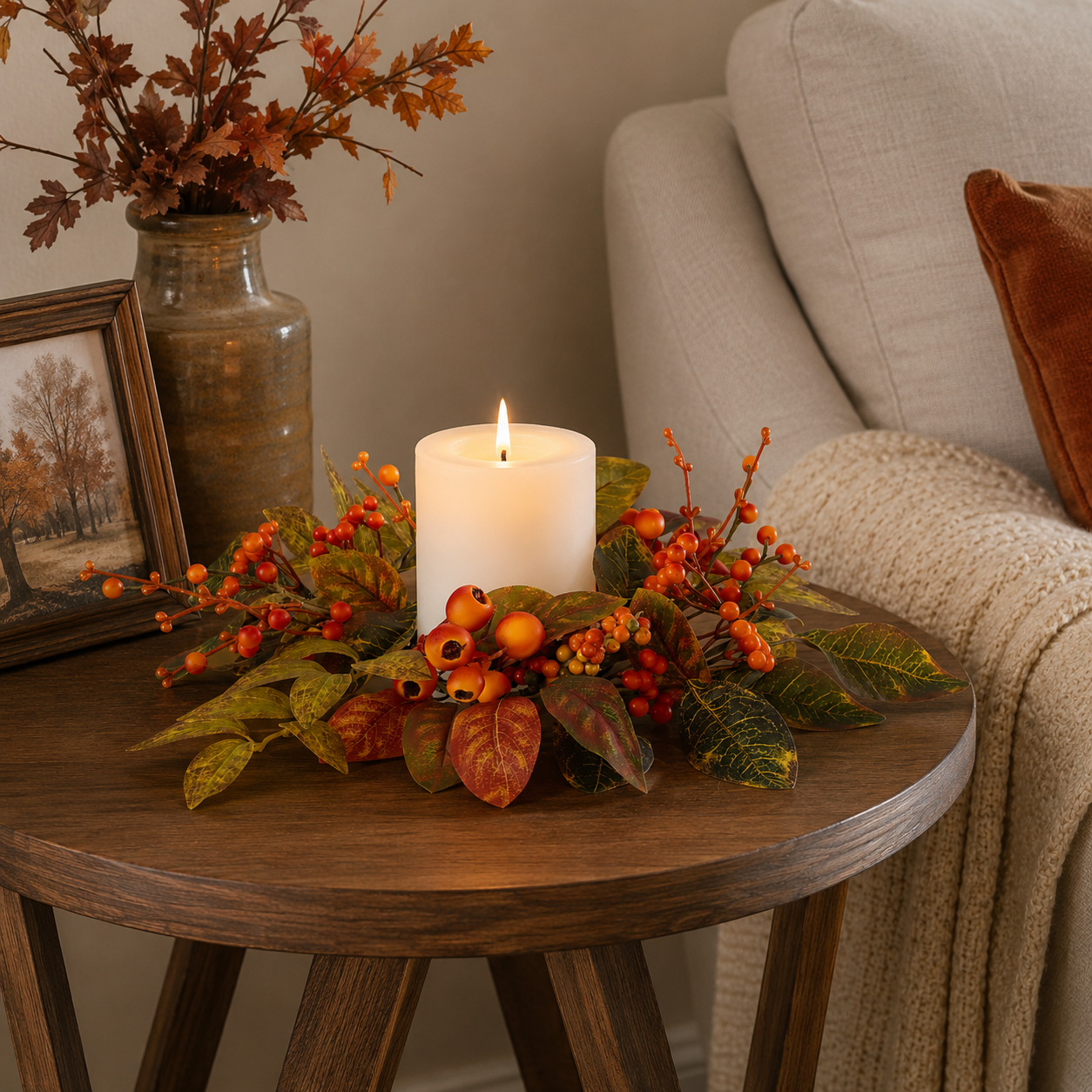 12" Mixed Berry Candle Ring