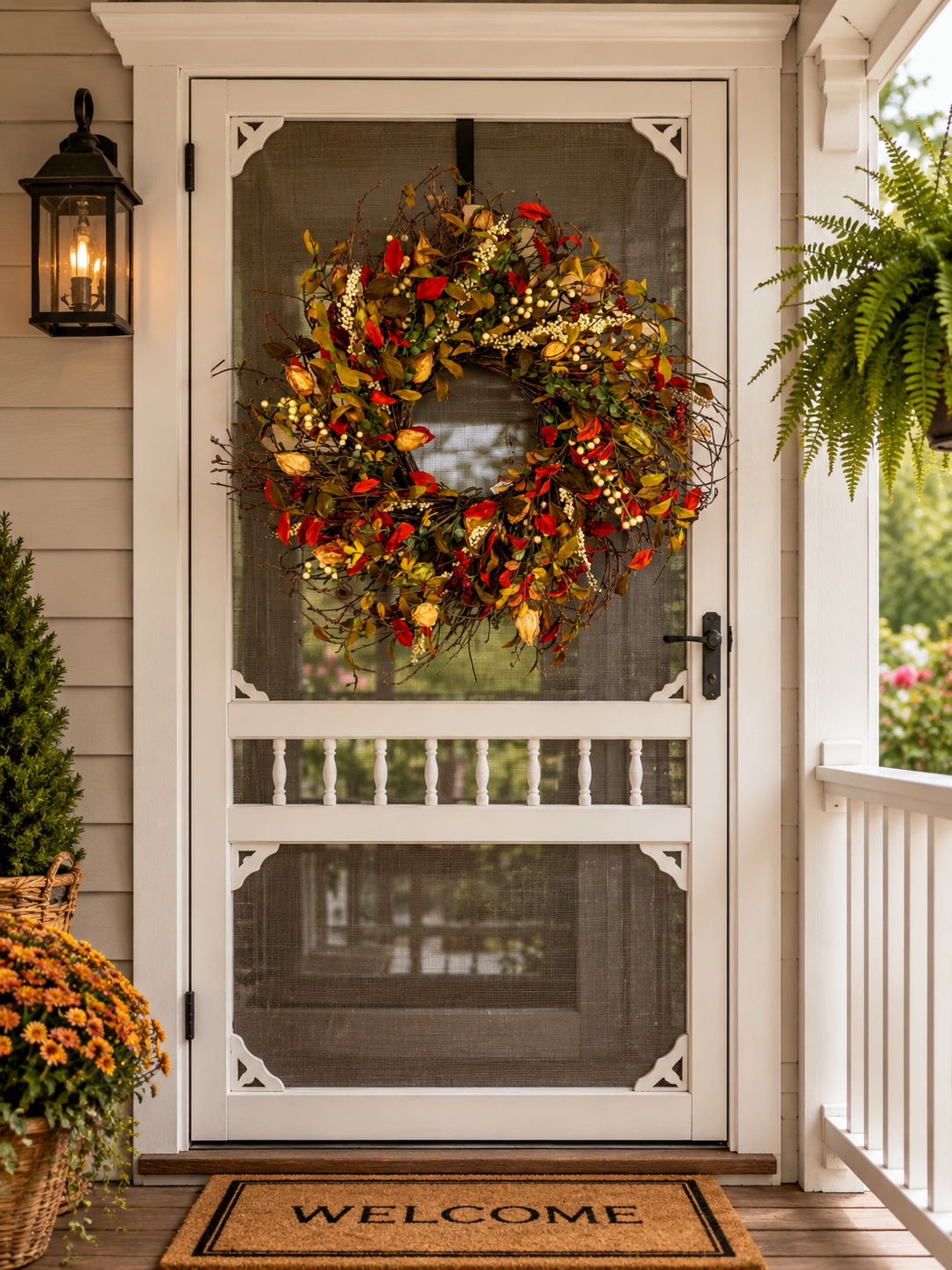 20" Cape Gooseberry Twig Wreath