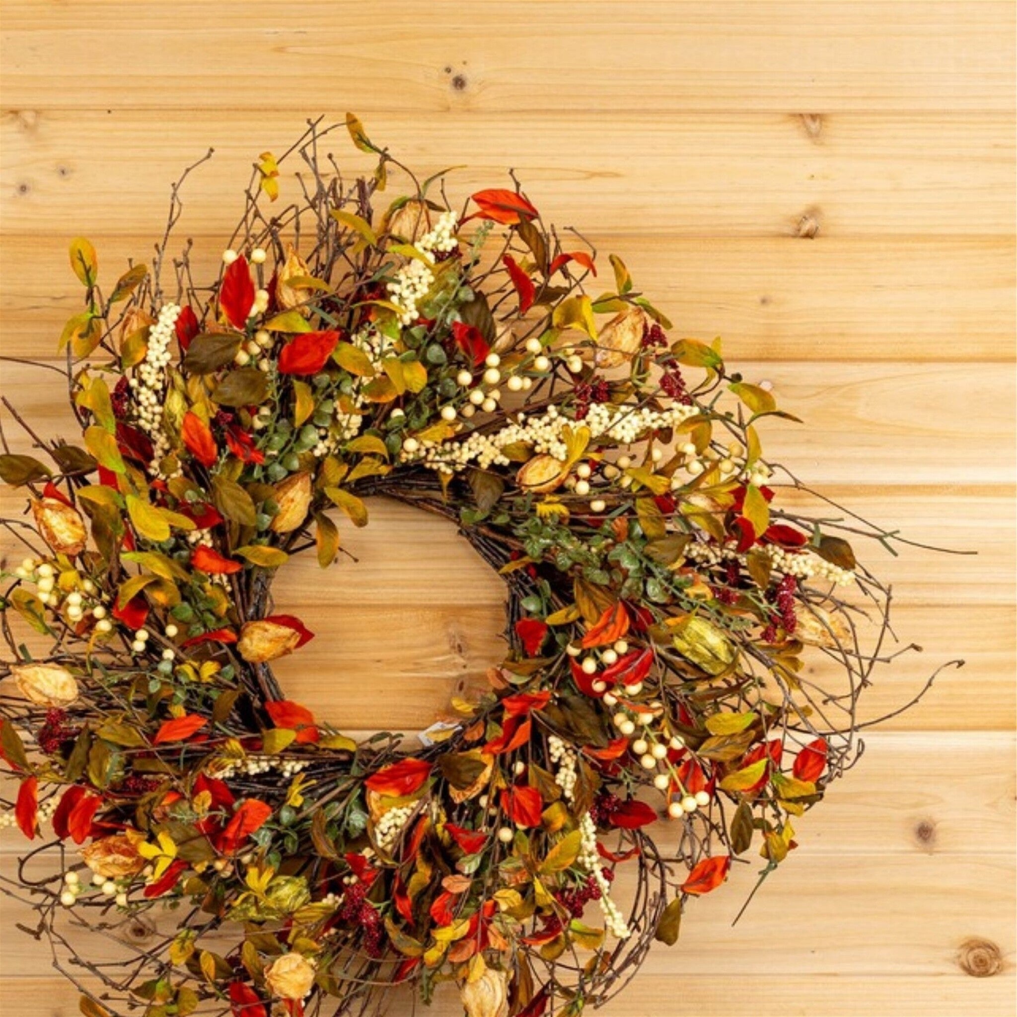 20" Cape Gooseberry Twig Wreath
