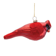 Glass Red Cardinal Ornament