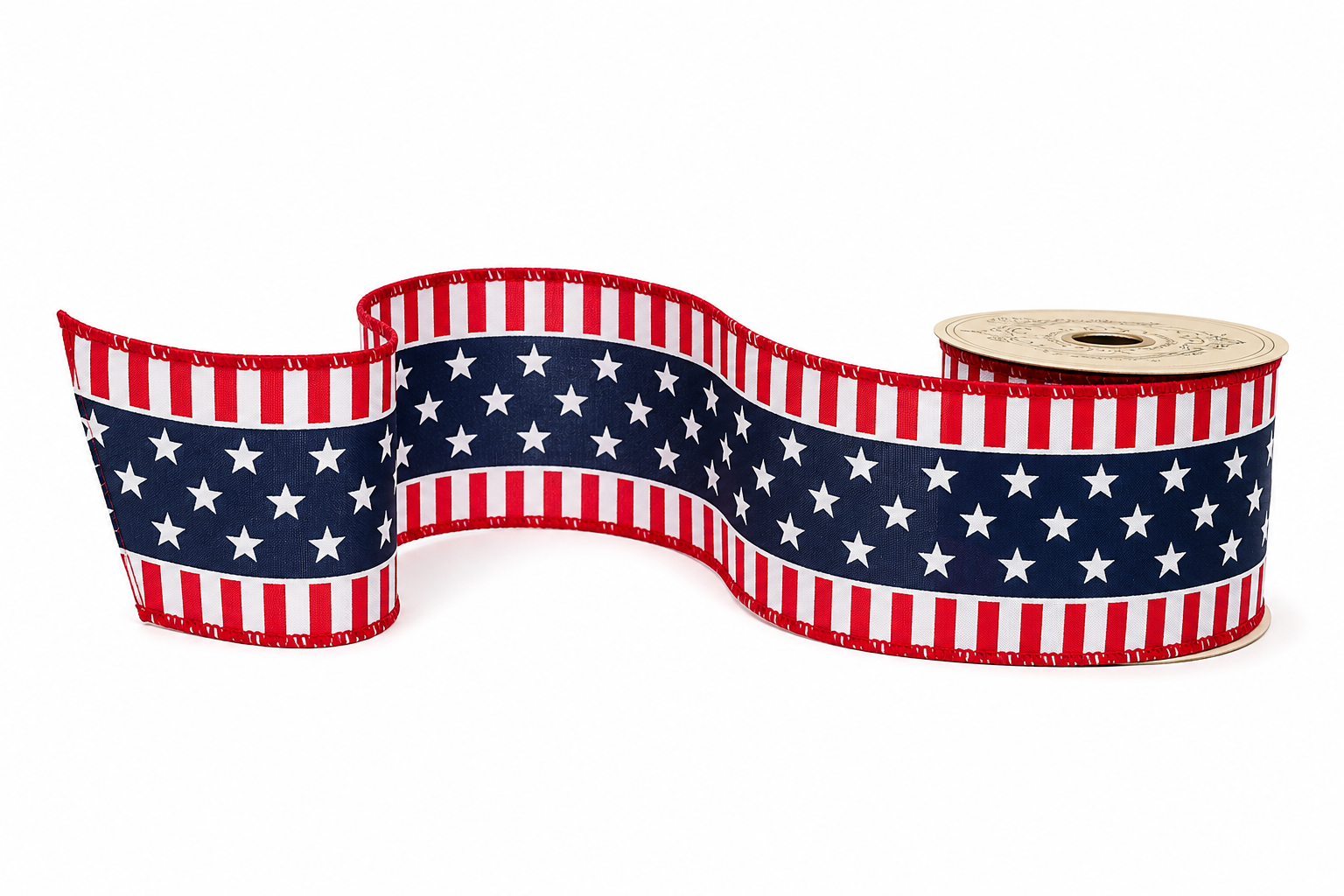 2.5" x 10 Yds American Patriotic Stars Ribbon