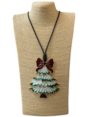 Christmas Tree Necklace w/ Bow