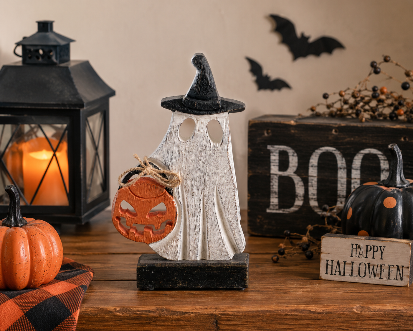 Wood Carved Casper the Ghost