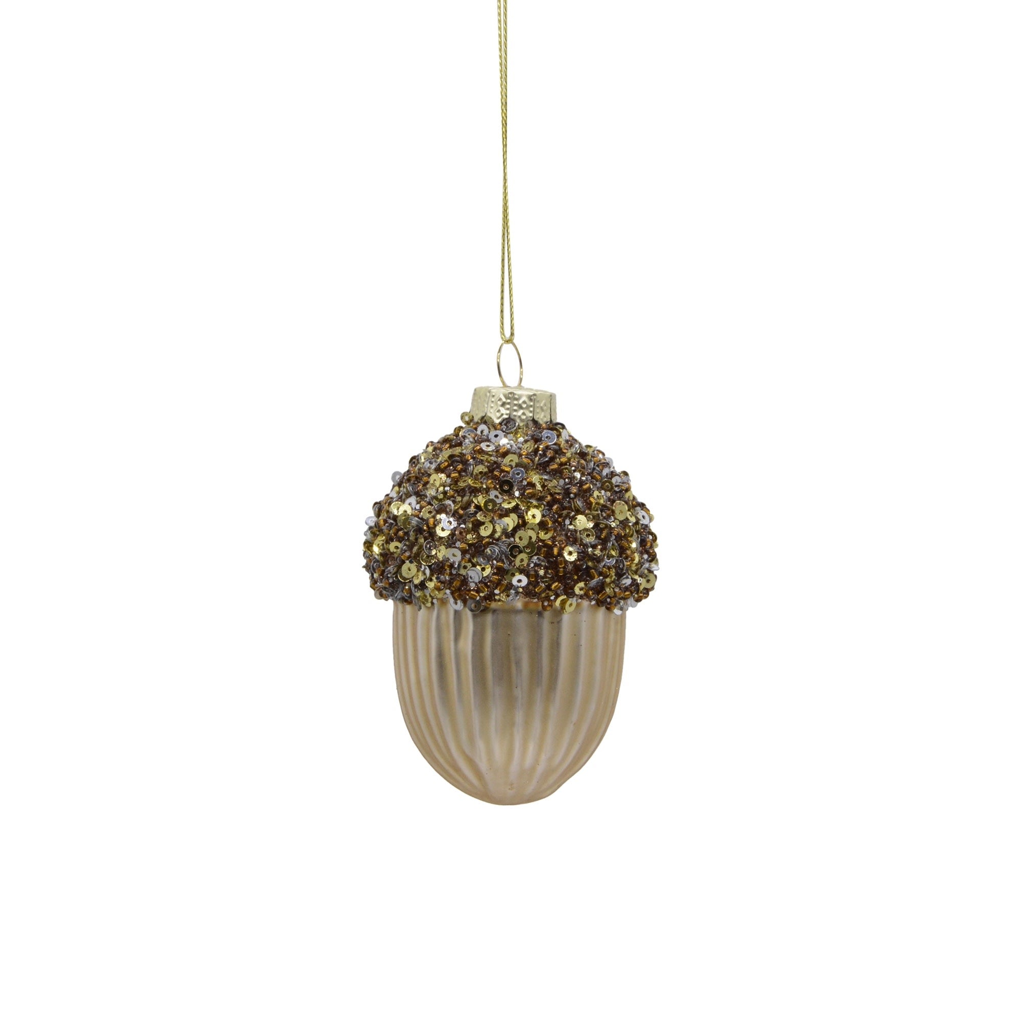 Golden Glass Acorn Ornament