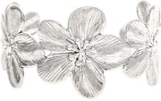 Silver Hibiscus Flower Cuff