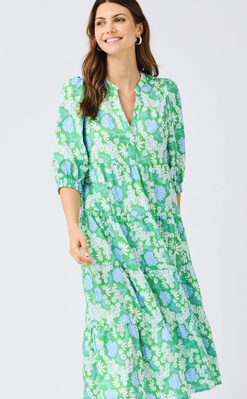 Cameron Daisy Chain Green Dress XS