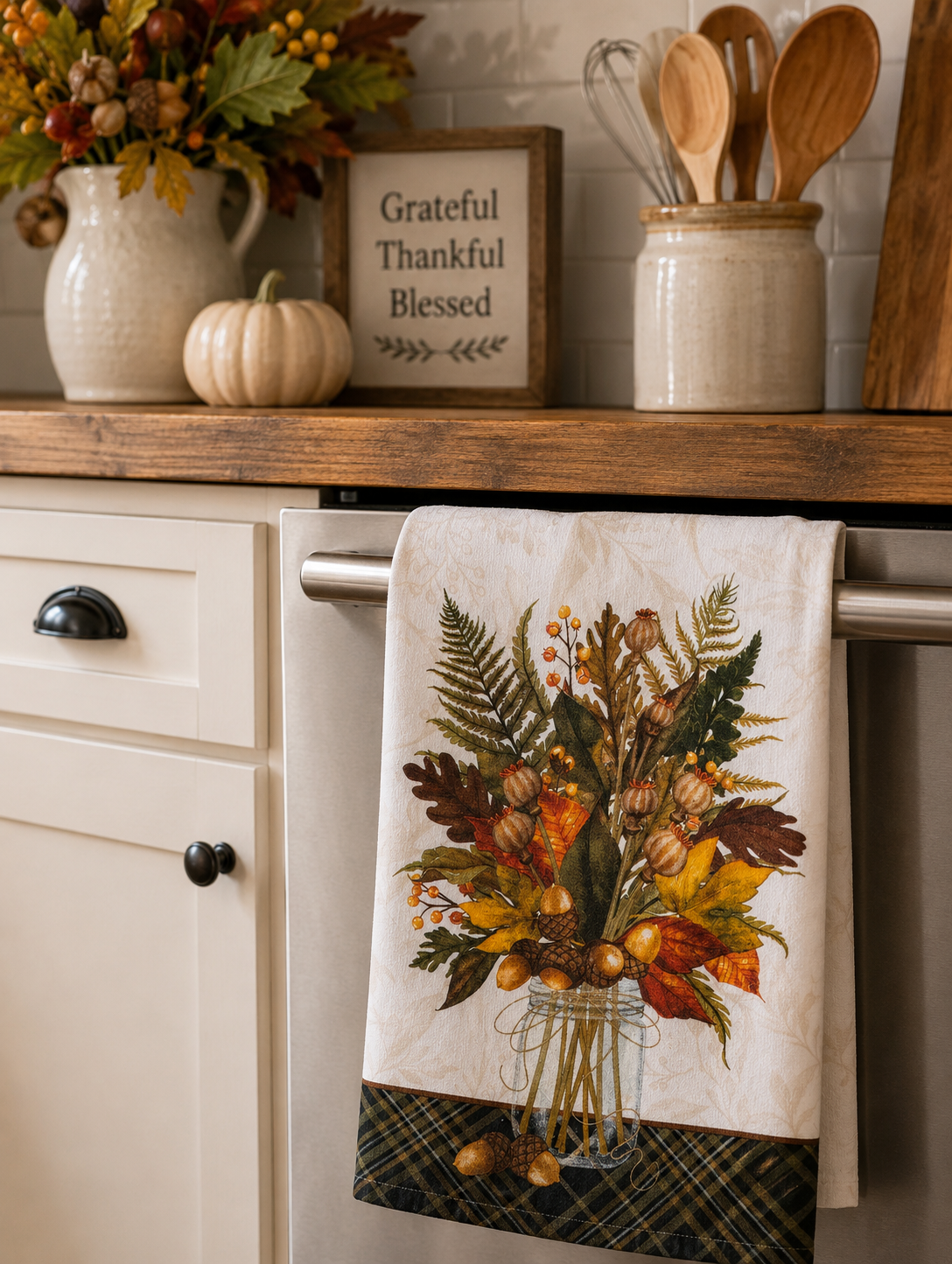 Mason Jar Fall Bouquet Towel