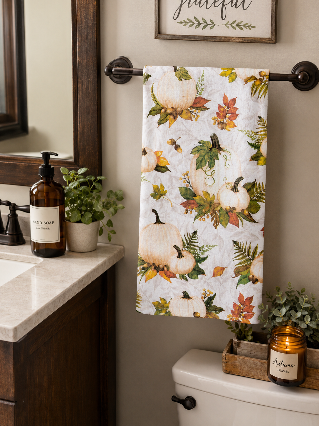 White Pumpkin Harvest Towel