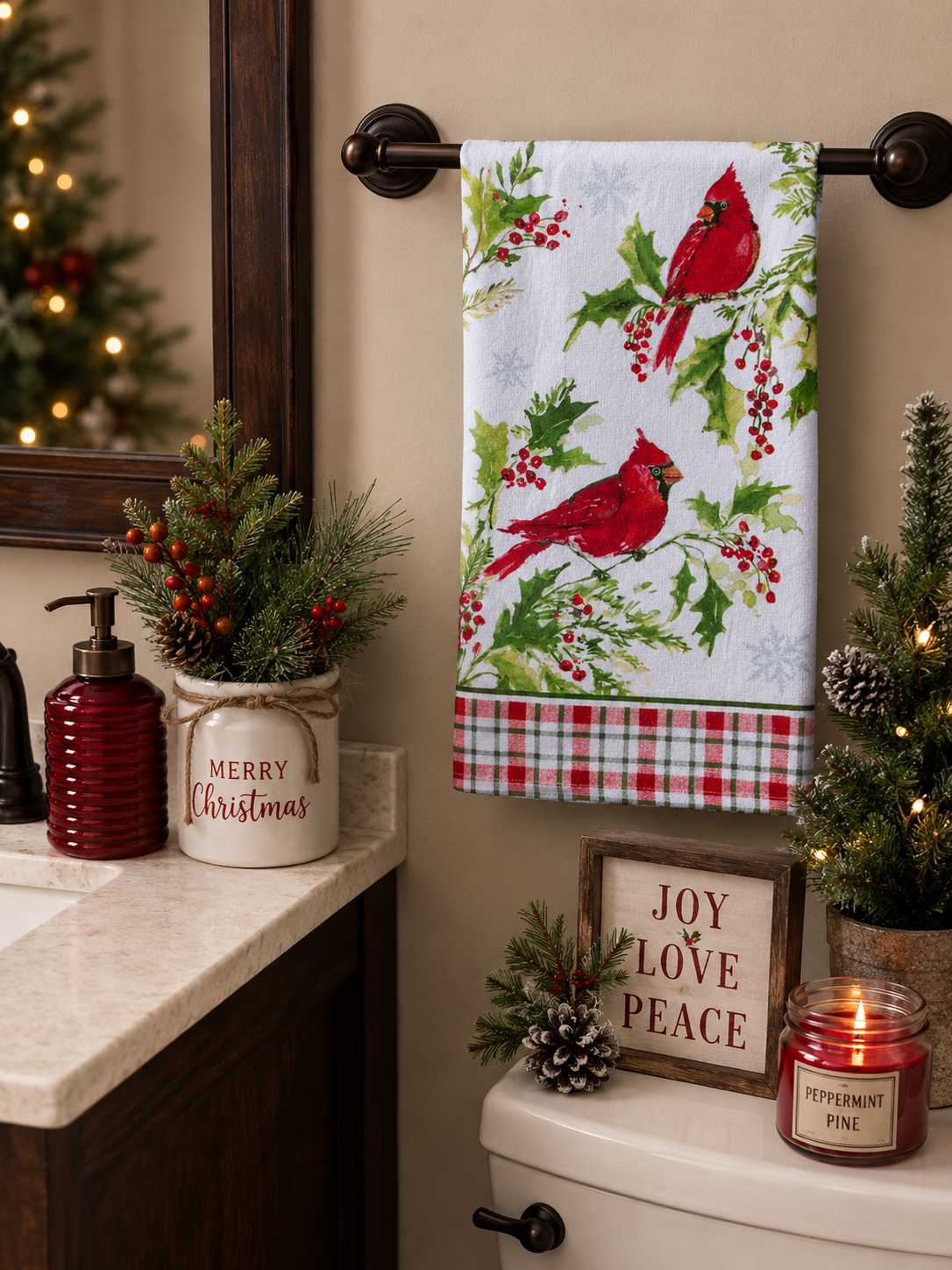 Winterberry Cardinal Towel