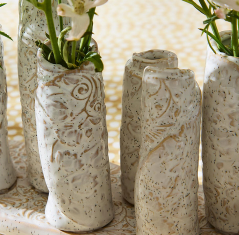 Whitewashed Embossed Multi Vase
