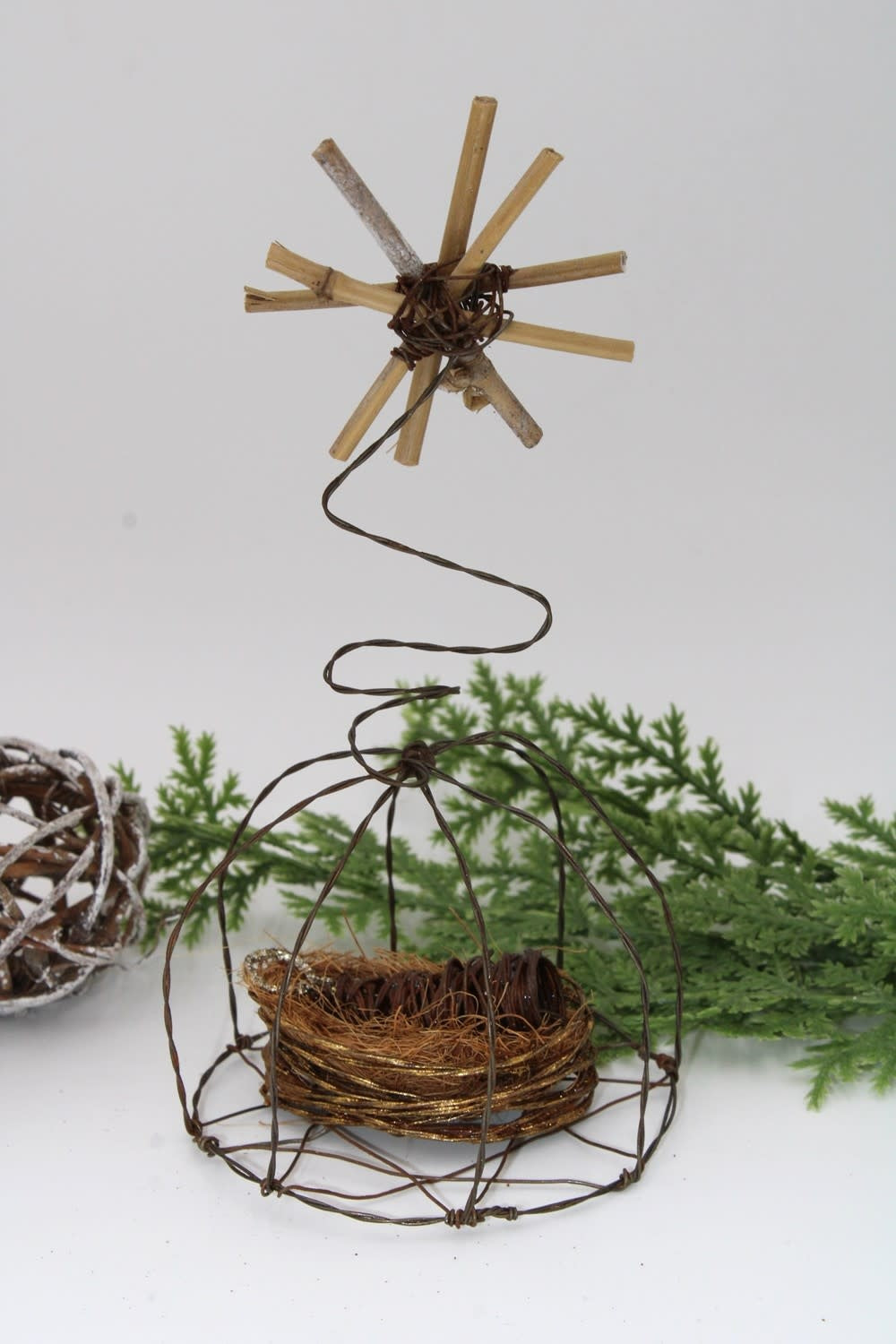 Baby Jesus in Wire Manger w/ Star