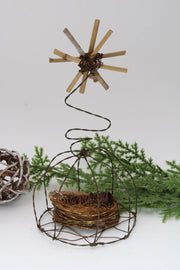 Baby Jesus in Wire Manger w/ Star