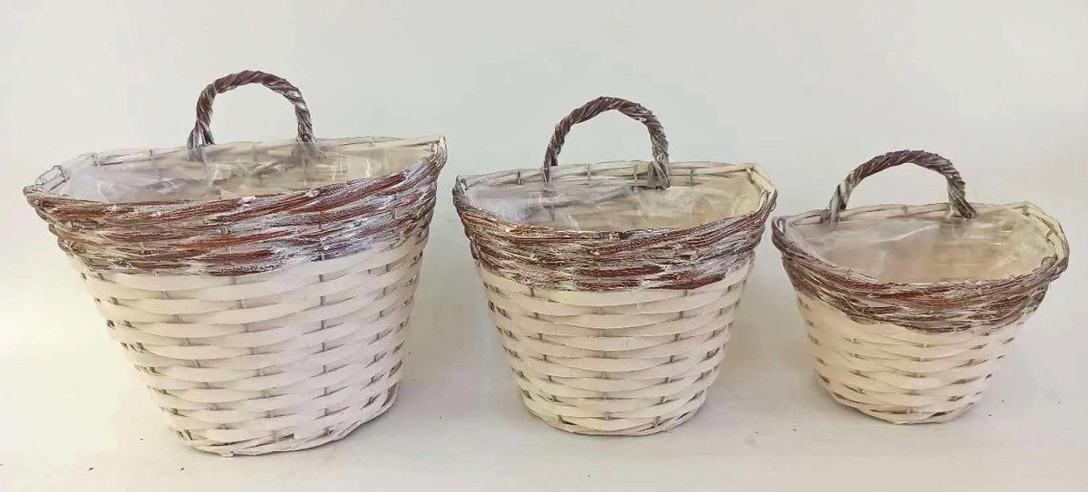Whitewashed Wall Basket (3-Sizes)