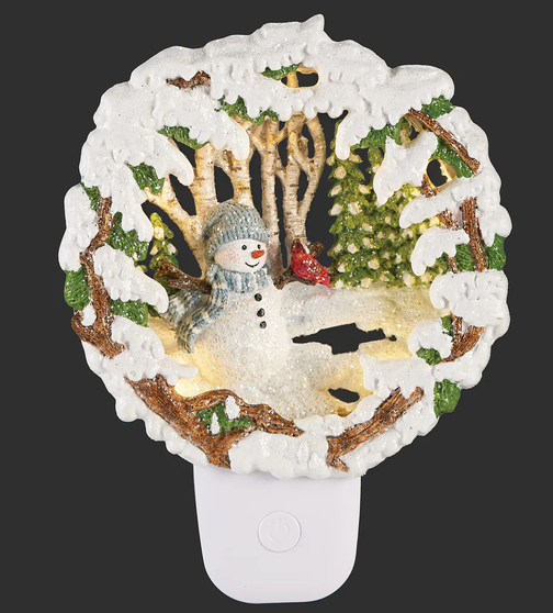 Snowman in Woods Night Light