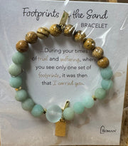 Beaded Charm Footprint Bracelet