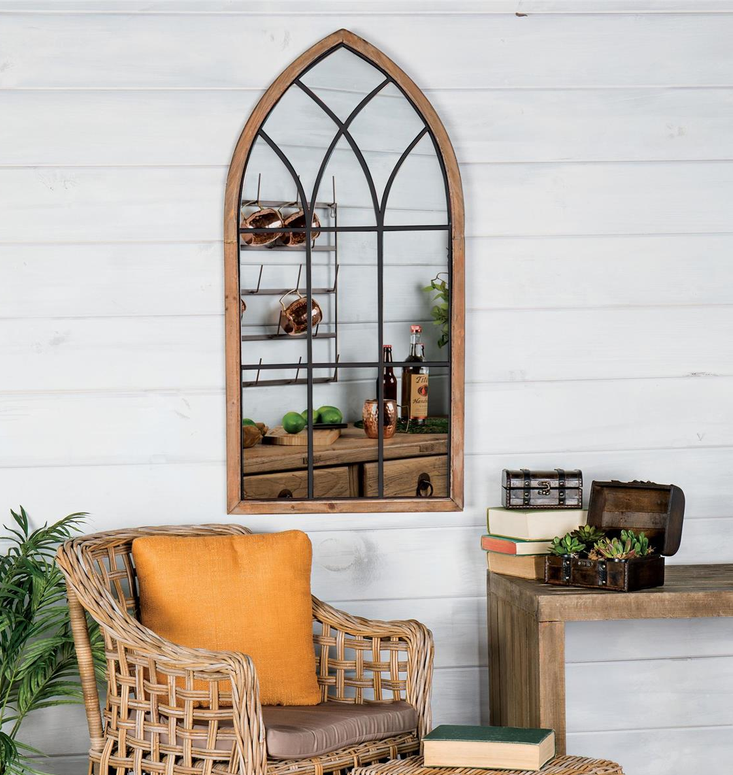 Wooden/Metal Cathedral Mirror