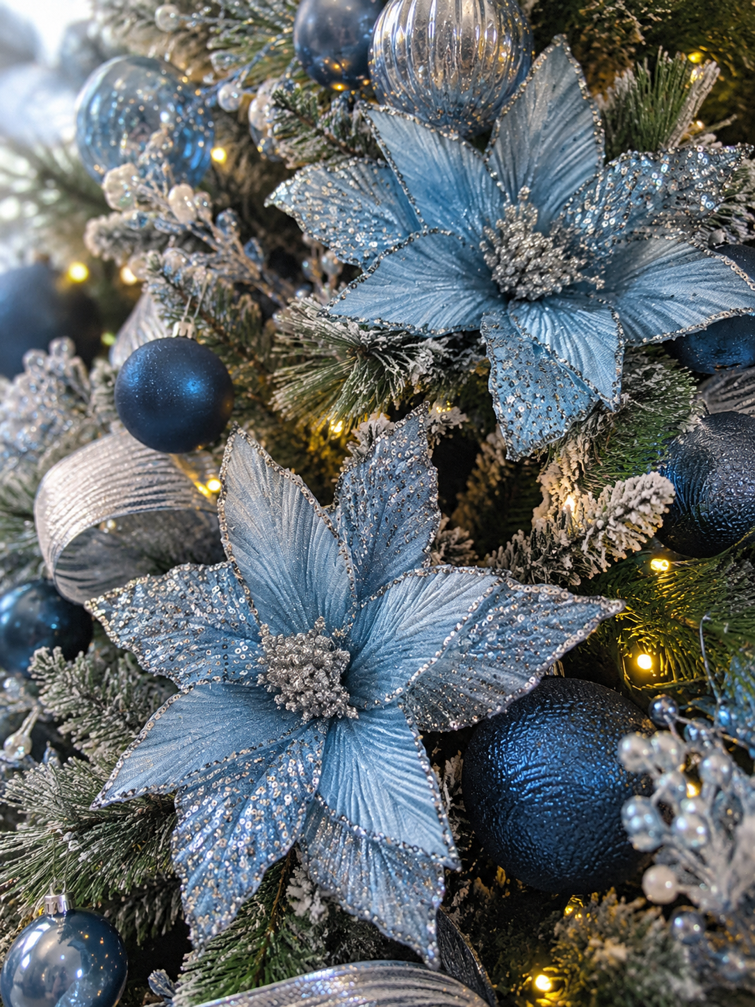 Blue Bliss Velvet Poinsettia