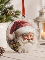 Metal Vintage Santa Holiday Ornament