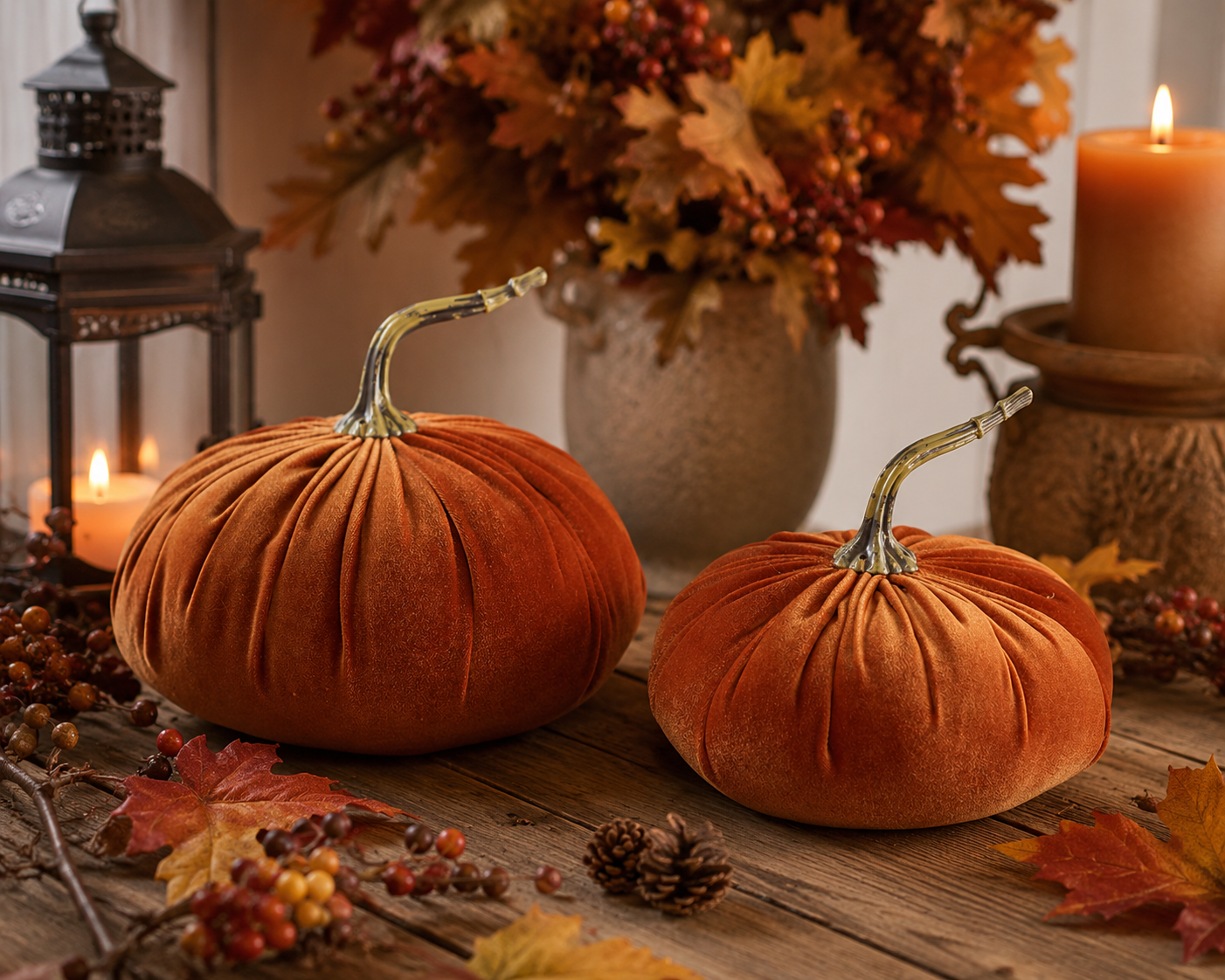 Orange Velvet Weighted Pumpkin (2-Sizes)