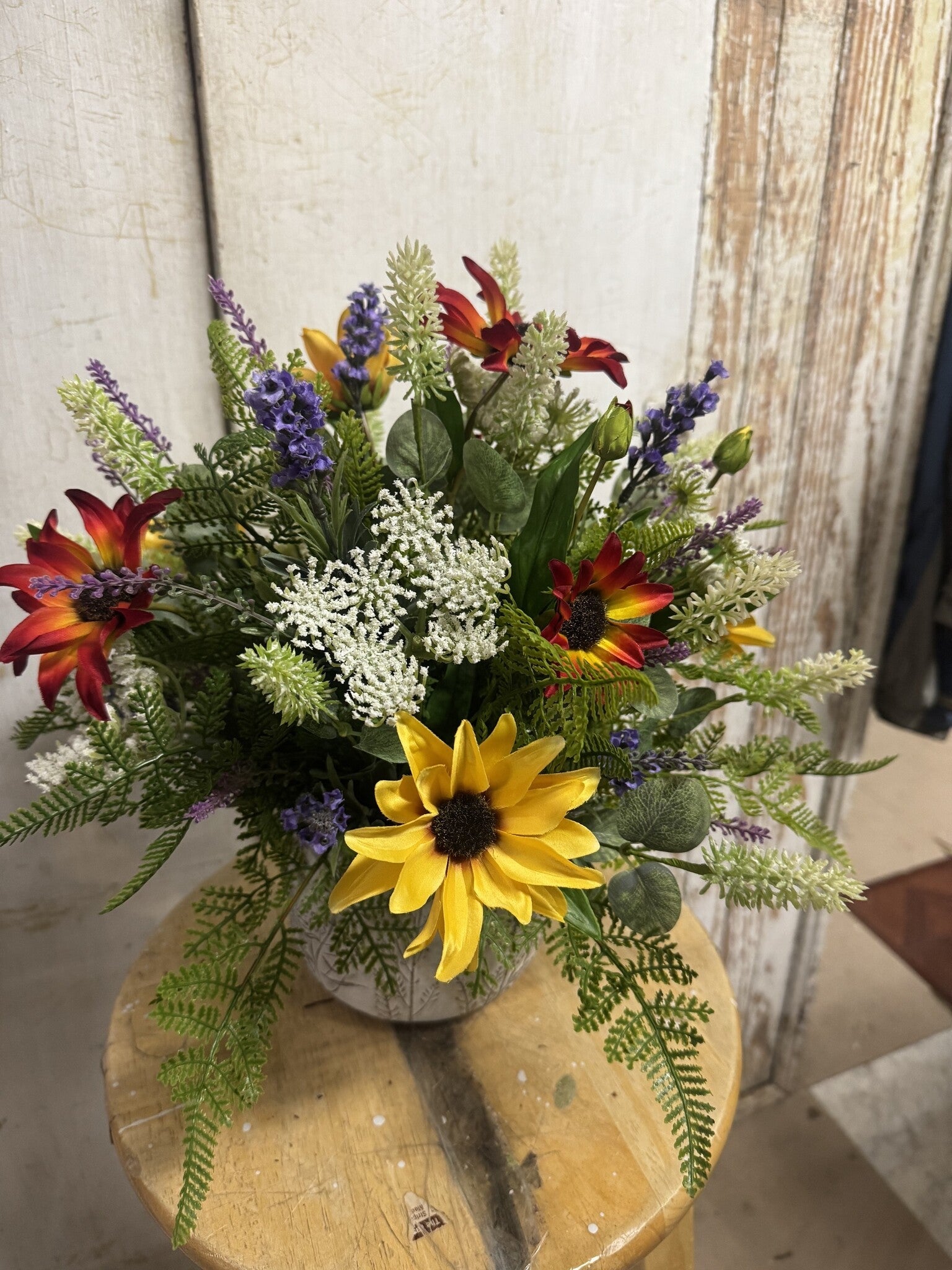Custom Summer Wildflower Arrangement in Queen Annes Pot