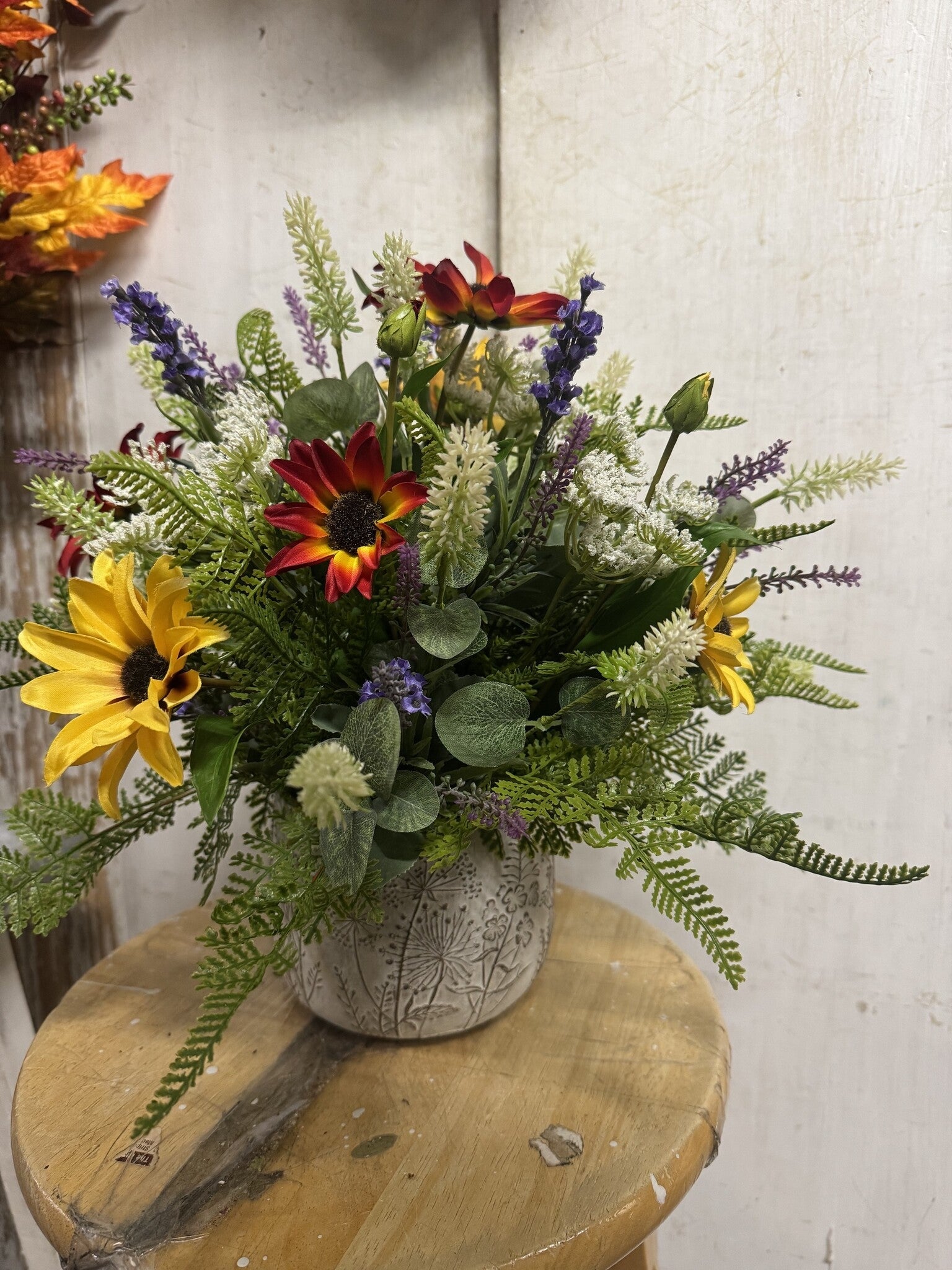 Custom Summer Wildflower Arrangement in Queen Annes Pot