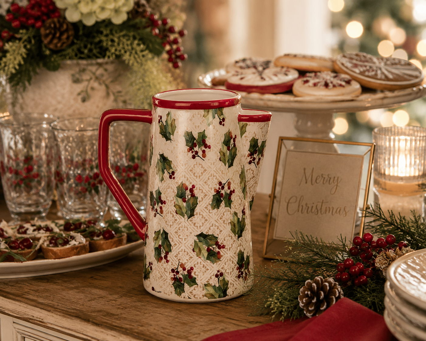 Dolomite Vintage Holly Pitcher