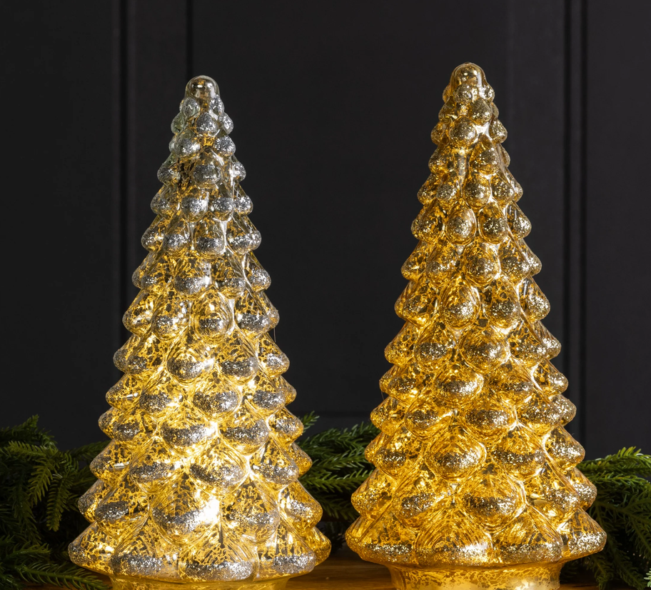 Mercury Glass LED Christmas Tree (2-Colors)