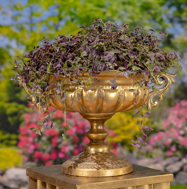 Golden Metal Frontus Urn (2-Sizes)
