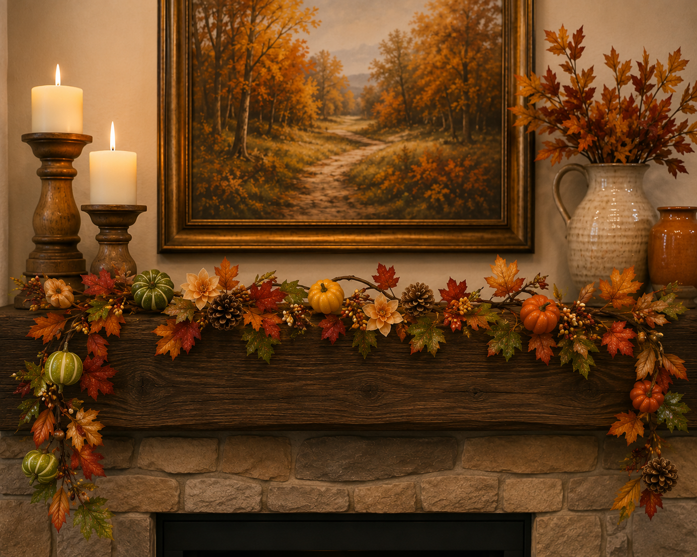 6-ft Harvest Pumpkin Gourd Garland