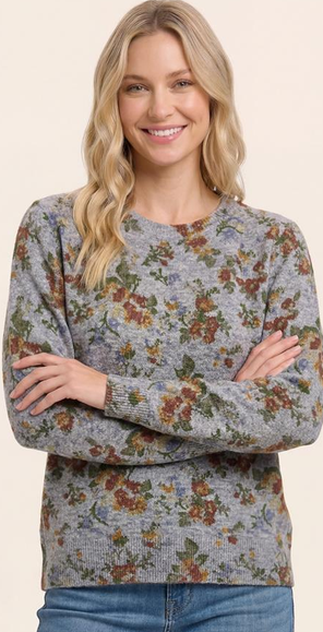 Vintage Floral Print Pull Over Sweater By: Staccato