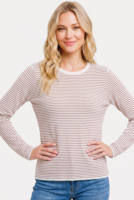 Copper Pin Striped Pull Over Sweater By: Staccato