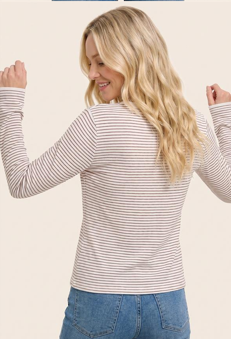 Copper Pin Striped Pull Over Sweater By: Staccato