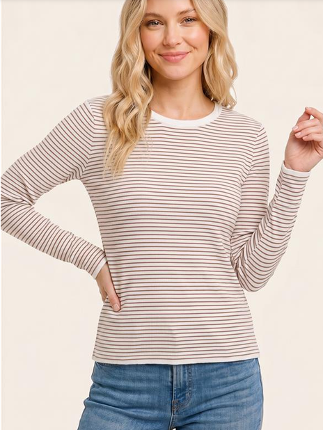 Copper Pin Striped Pull Over Sweater By: Staccato