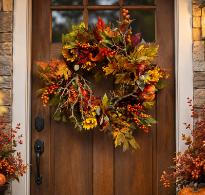 Custom Abundant Harvest Wreath
