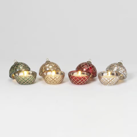 LED Glass Ornament Wax Candle (4-Colors)