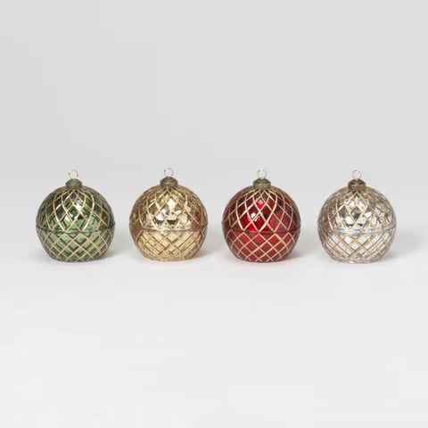 LED Glass Ornament Wax Candle (4-Colors)