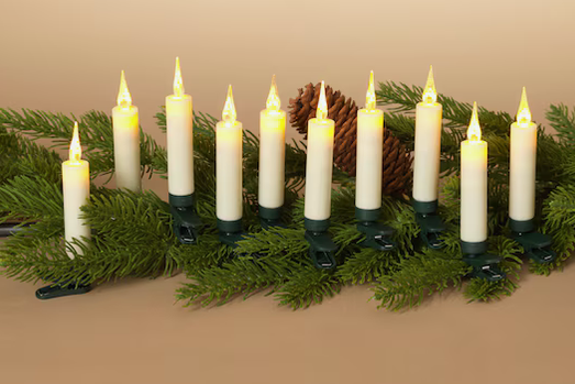 Set of 10 LED Clip on Candles w/ Remote