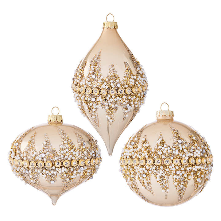 Gold Beaded and Pearl Ornament