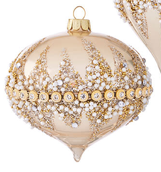 Gold Beaded and Pearl Ornament