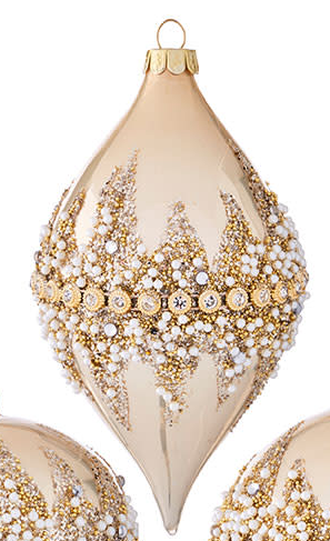 Gold Beaded and Pearl Ornament