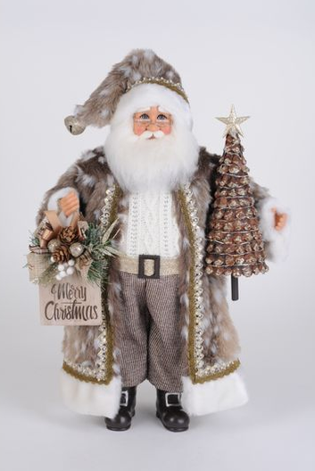 Lighted Natural Fawn Santa By: Karen Didion