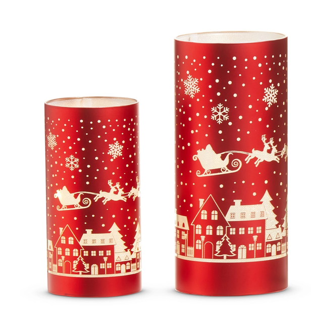 Set of 2 LED Christmas Town Luminaries