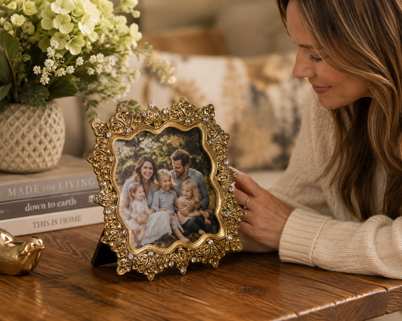 4.75 Golden Rhinestone Frame